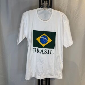 White Brasil Flag Men's T-Shirt